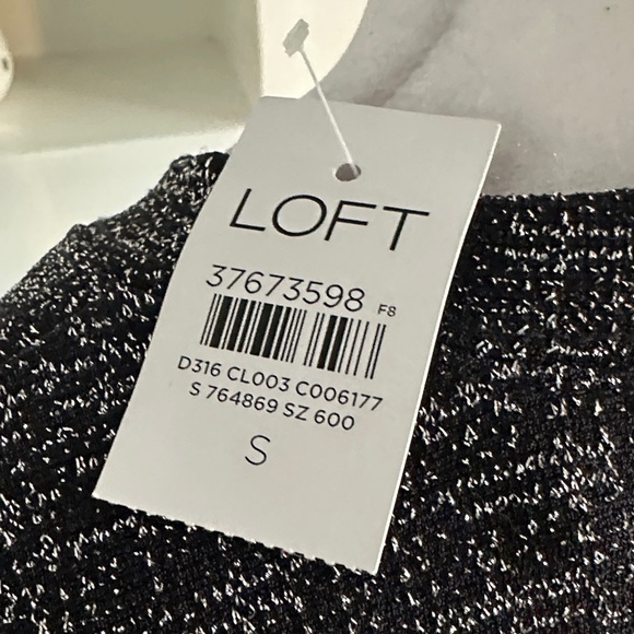 LOFT Textured Black Long Sleeve Dress - Picture 7 of 11